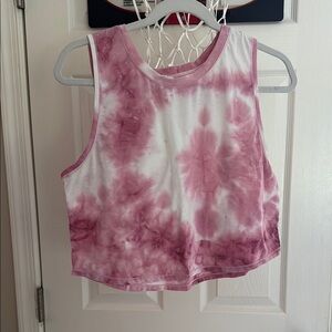 90 Degree By Reflex Pink and White Sleeveless Tank